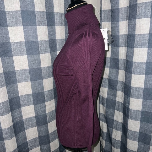 Ribbed Turtleneck in Empire Plum - Picture 5 of 6